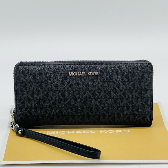 Michael Kors Large Continental Wallet Wristlet Black - Picture 2 of 7